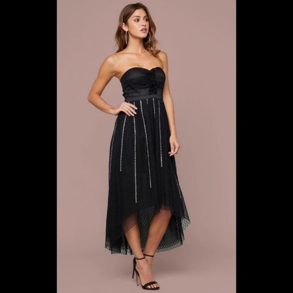 LAST ONE! bebe CRYSTAL BURST TULLE DRESS - Picture 4 of 10